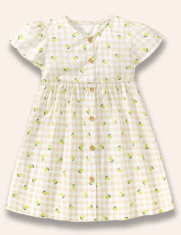 Lemon Printed Botton Dress